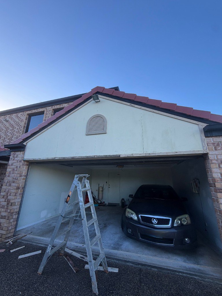 Garage exterior, before